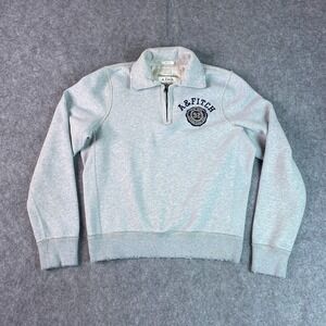 Abercrombie & Fitch Light Gray Zip-Up Sweater